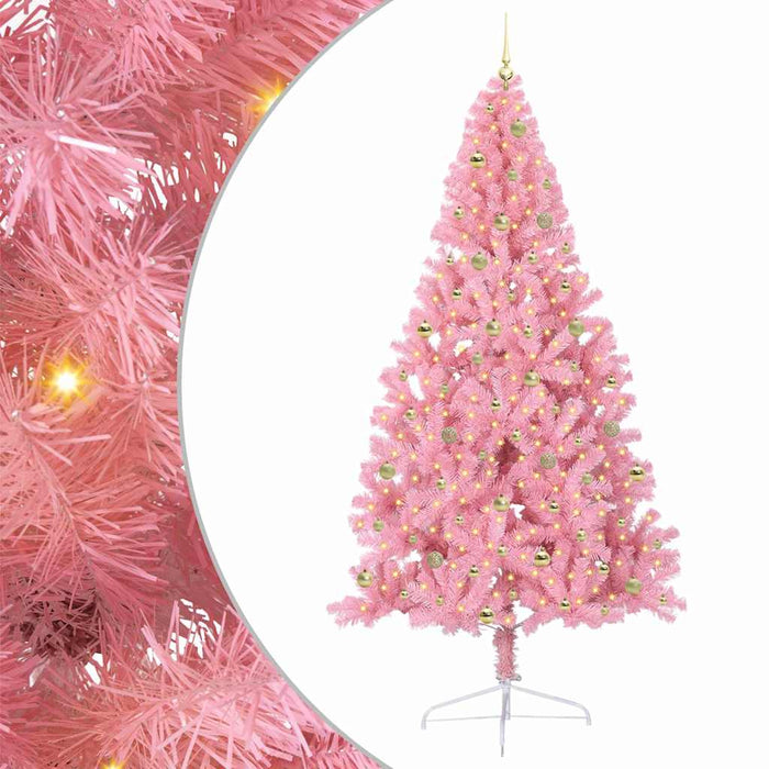 Pom de Crăciun artificial pre-iluminat Roz 240 cm PVC - WALTI WALTI