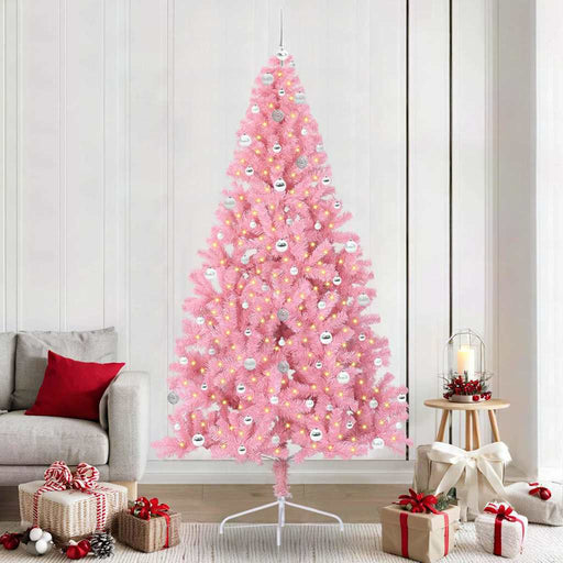 Pom de Crăciun artificial pre-iluminat Roz 240 cm PVC - WALTI WALTI