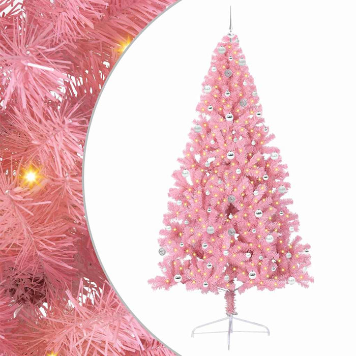 Pom de Crăciun artificial pre-iluminat Roz 240 cm PVC - WALTI WALTI