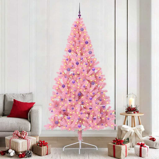 Pom de Crăciun artificial pre-iluminat Roz 240 cm PVC - WALTI WALTI