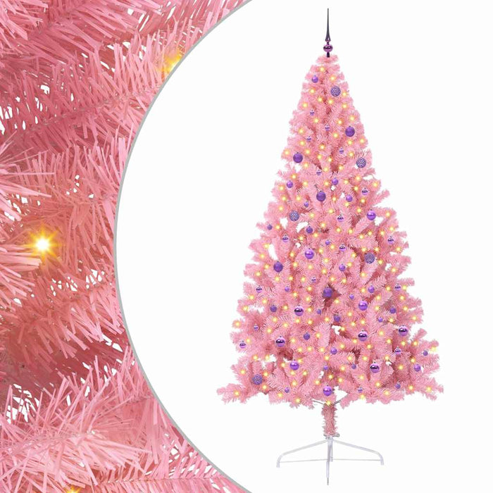 Pom de Crăciun artificial pre-iluminat Roz 240 cm PVC - WALTI WALTI