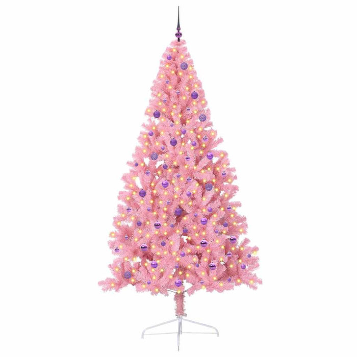 Pom de Crăciun artificial pre-iluminat Roz 240 cm PVC - WALTI WALTI