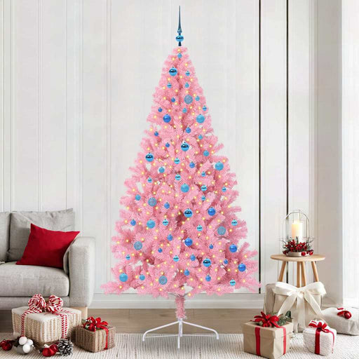 Pom de Crăciun artificial pre-iluminat Roz 240 cm PVC - WALTI WALTI