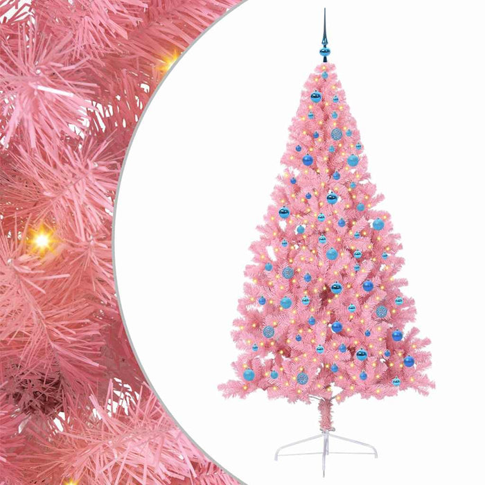 Pom de Crăciun artificial pre-iluminat Roz 240 cm PVC - WALTI WALTI