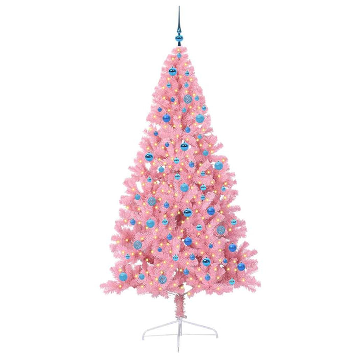 Pom de Crăciun artificial pre-iluminat Roz 240 cm PVC - WALTI WALTI
