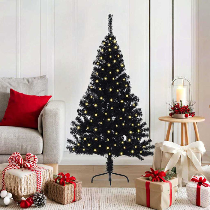 Pom de Crăciun artificial pre-iluminat Negru 120 cm PVC - WALTI WALTI