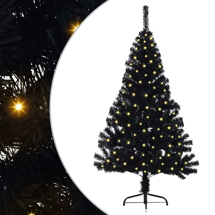 Pom de Crăciun artificial pre-iluminat Negru 120 cm PVC - WALTI WALTI