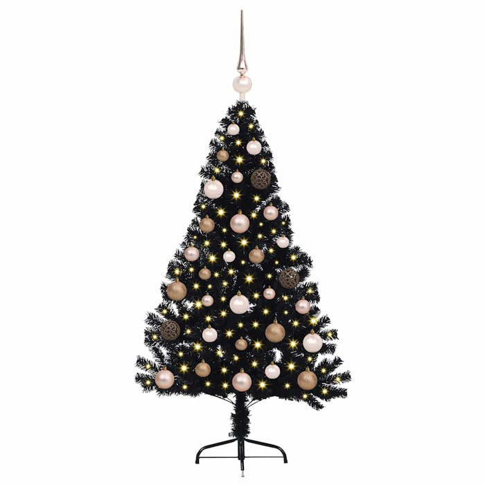 Pom de Crăciun artificial pre-iluminat Negru 120 cm PVC WALTI