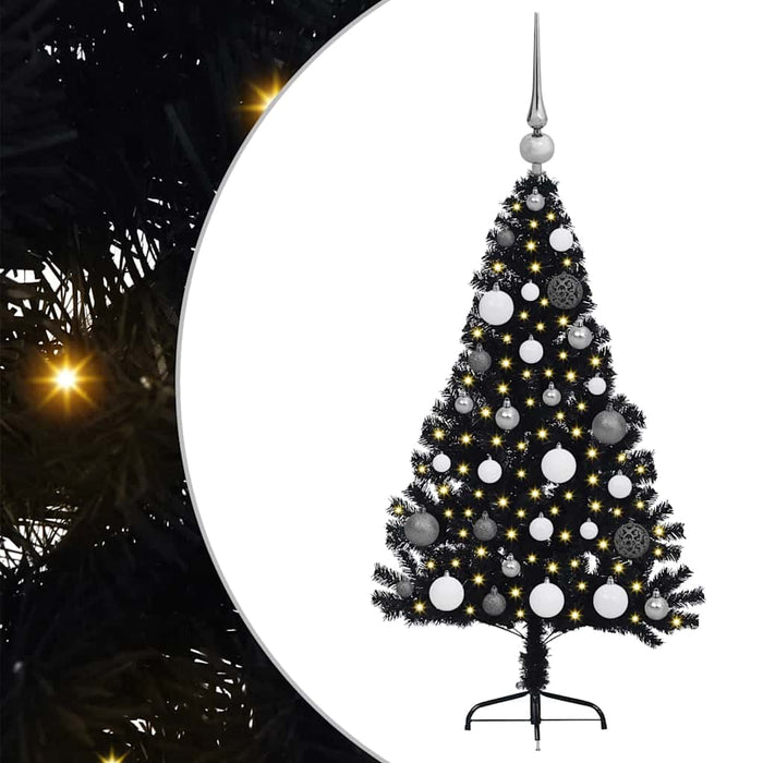 Pom de Crăciun artificial pre-iluminat Negru 120 cm PVC - WALTI WALTI