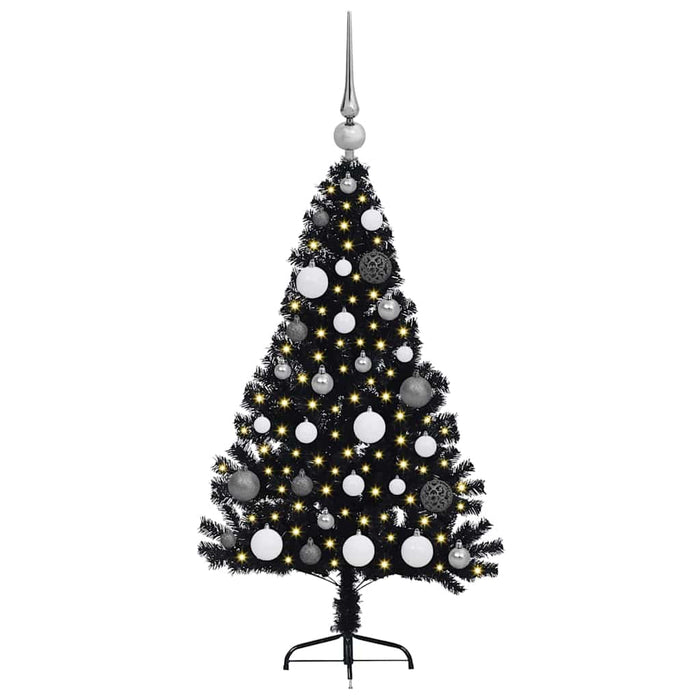 Pom de Crăciun artificial pre-iluminat Negru 120 cm PVC - WALTI WALTI