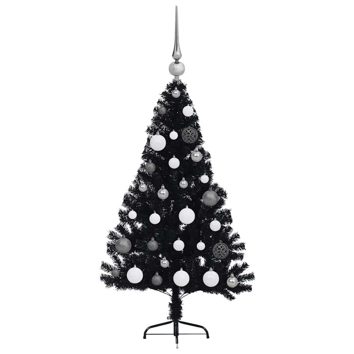 Pom de Crăciun artificial pre-iluminat Negru 120 cm PVC - WALTI WALTI