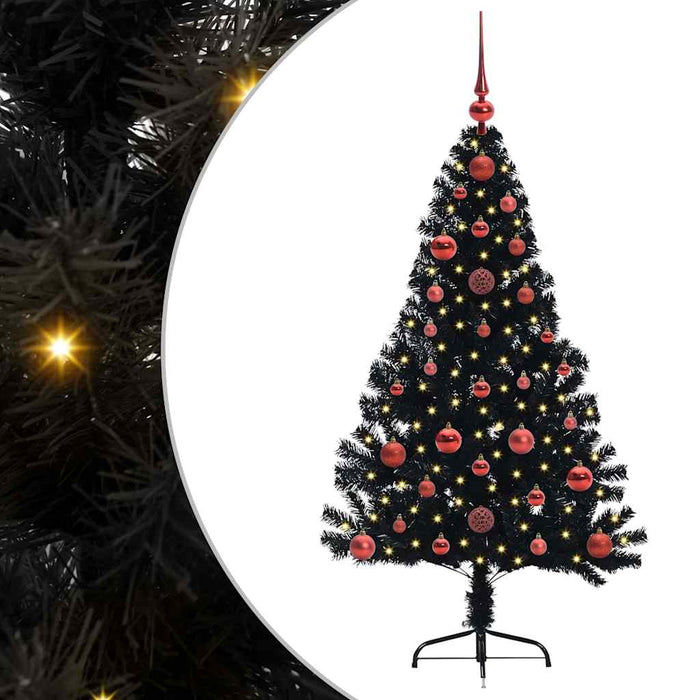 Pom de Crăciun artificial pre-iluminat Negru 120 cm PVC - WALTI WALTI