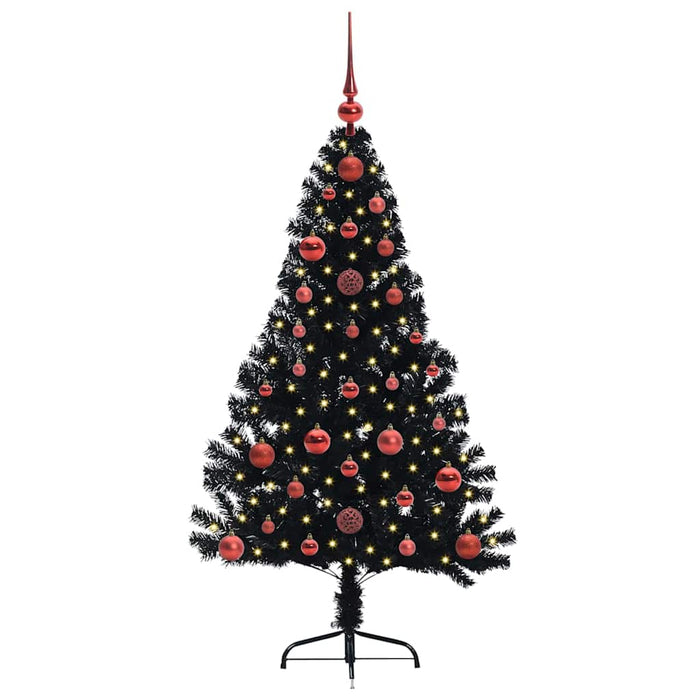 Pom de Crăciun artificial pre-iluminat Negru 120 cm PVC - WALTI WALTI