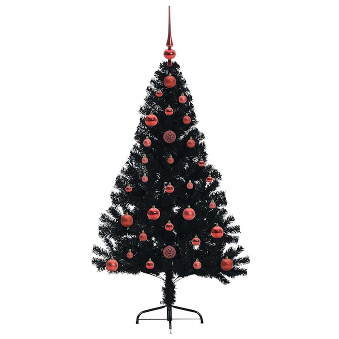Pom de Crăciun artificial pre-iluminat Negru 120 cm PVC - WALTI WALTI