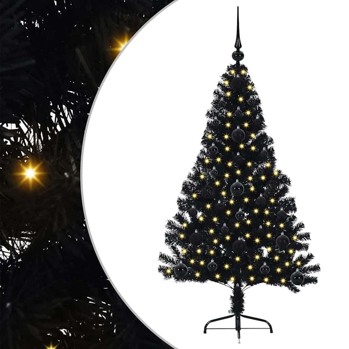 Pom de Crăciun artificial pre-iluminat Negru 120 cm PVC - WALTI WALTI