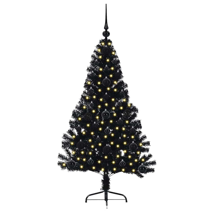 Pom de Crăciun artificial pre-iluminat Negru 120 cm PVC - WALTI WALTI