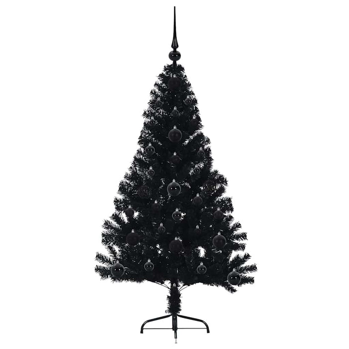 Pom de Crăciun artificial pre-iluminat Negru 120 cm PVC - WALTI WALTI