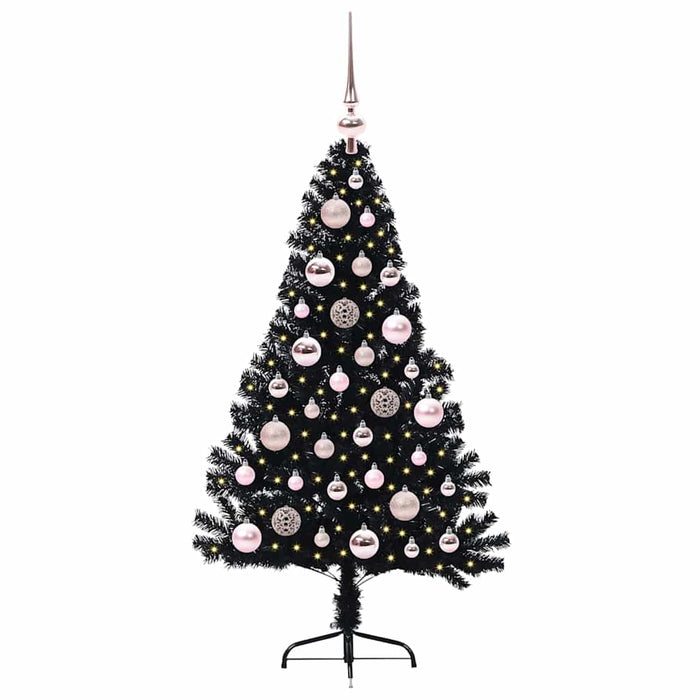 Pom de Crăciun artificial pre-iluminat Negru 120 cm PVC - WALTI WALTI