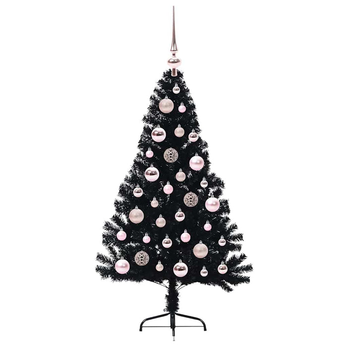 Pom de Crăciun artificial pre-iluminat Negru 120 cm PVC - WALTI WALTI