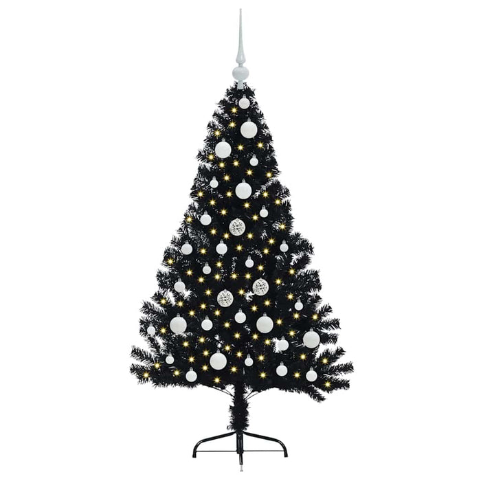 Pom de Crăciun artificial pre-iluminat Negru 120 cm PVC - WALTI WALTI