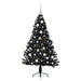 Pom de Crăciun artificial pre-iluminat Negru 120 cm PVC - WALTI WALTI