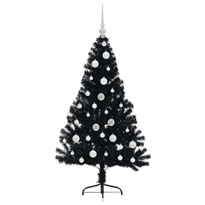 Pom de Crăciun artificial pre-iluminat Negru 120 cm PVC - WALTI WALTI