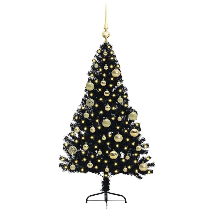 Pom de Crăciun artificial pre-iluminat Negru 120 cm PVC - WALTI WALTI