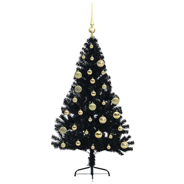 Pom de Crăciun artificial pre-iluminat Negru 120 cm PVC - WALTI WALTI