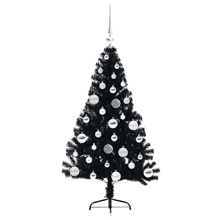 Pom de Crăciun artificial pre-iluminat Negru 120 cm PVC - WALTI WALTI