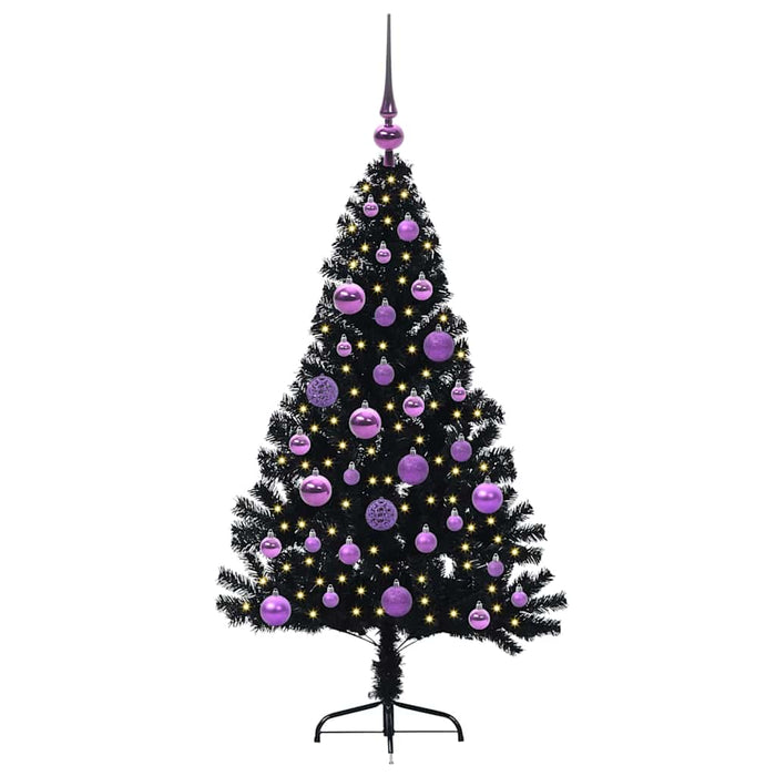 Pom de Crăciun artificial pre-iluminat Negru 120 cm PVC - WALTI WALTI