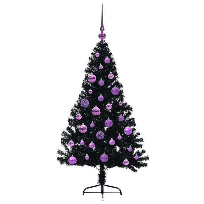 Pom de Crăciun artificial pre-iluminat Negru 120 cm PVC - WALTI WALTI