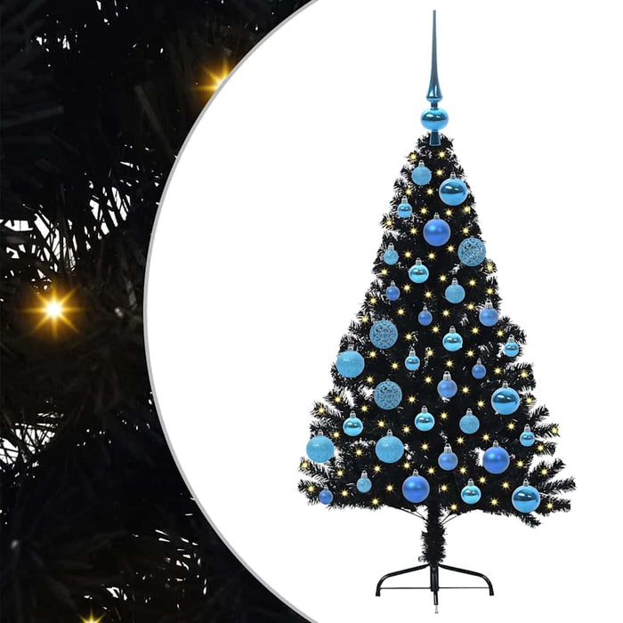 Pom de Crăciun artificial pre-iluminat Negru 120 cm PVC - WALTI WALTI