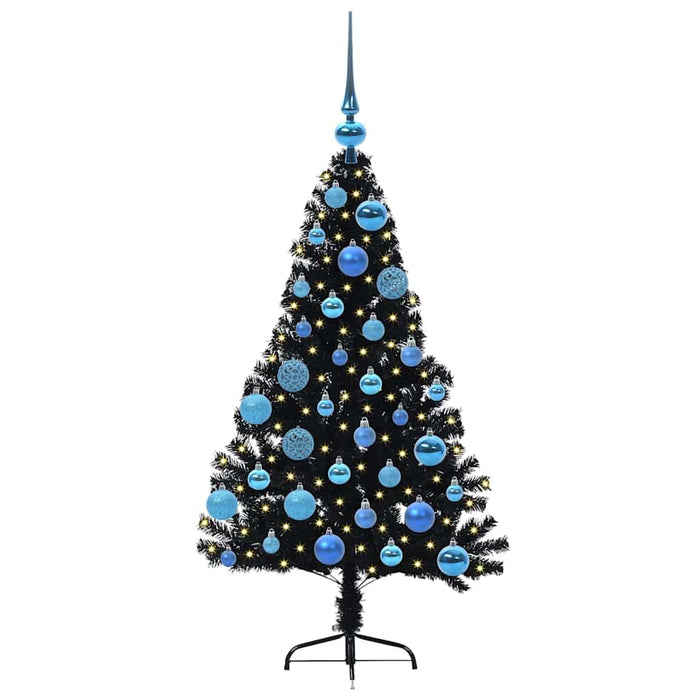 Pom de Crăciun artificial pre-iluminat Negru 120 cm PVC - WALTI WALTI