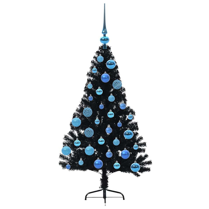 Pom de Crăciun artificial pre-iluminat Negru 120 cm PVC - WALTI WALTI