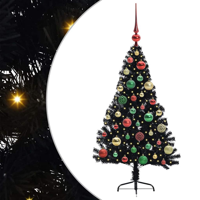 Pom de Crăciun artificial pre-iluminat Negru 120 cm PVC - WALTI WALTI