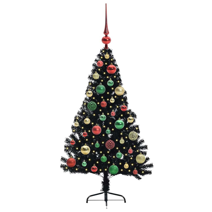 Pom de Crăciun artificial pre-iluminat Negru 120 cm PVC - WALTI WALTI