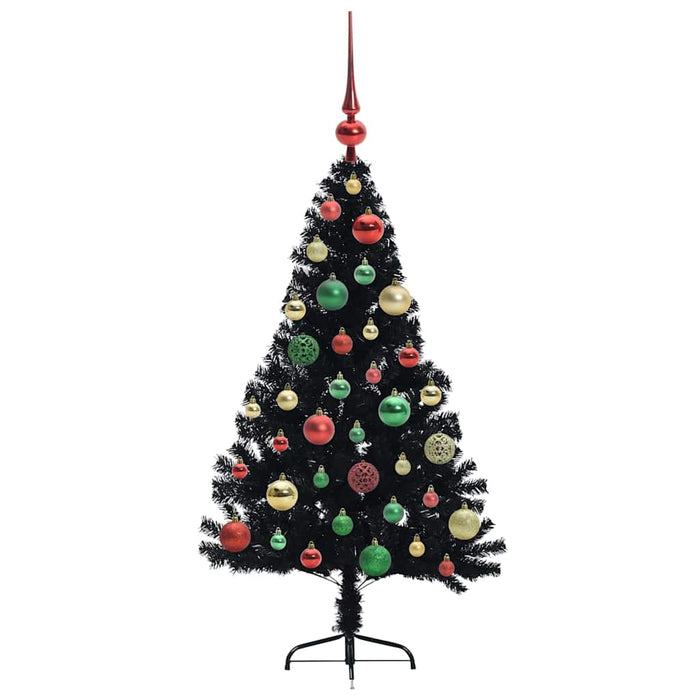 Pom de Crăciun artificial pre-iluminat Negru 120 cm PVC - WALTI WALTI