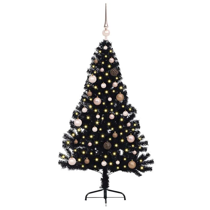 Pom de Crăciun artificial pre-iluminat Negru 150 cm PVC - WALTI WALTI