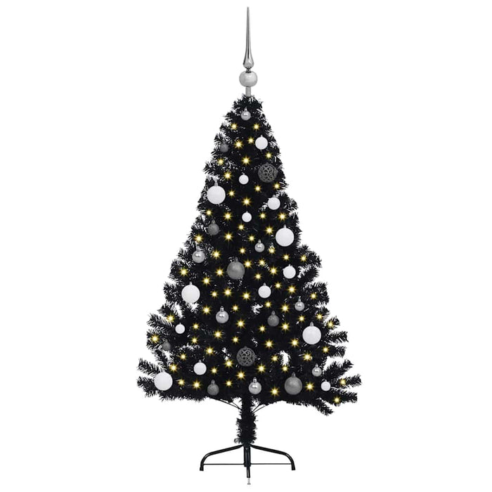 Pom de Crăciun artificial pre-iluminat Negru 150 cm PVC - WALTI WALTI