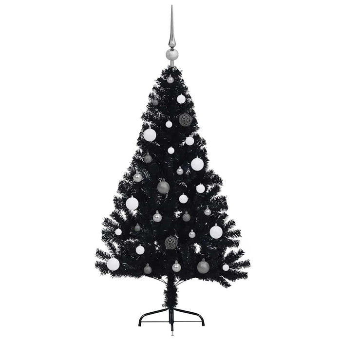 Pom de Crăciun artificial pre-iluminat Negru 150 cm PVC - WALTI WALTI
