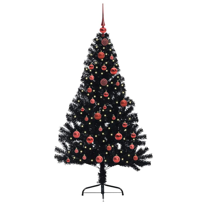Pom de Crăciun artificial pre-iluminat Negru 150 cm PVC - WALTI WALTI