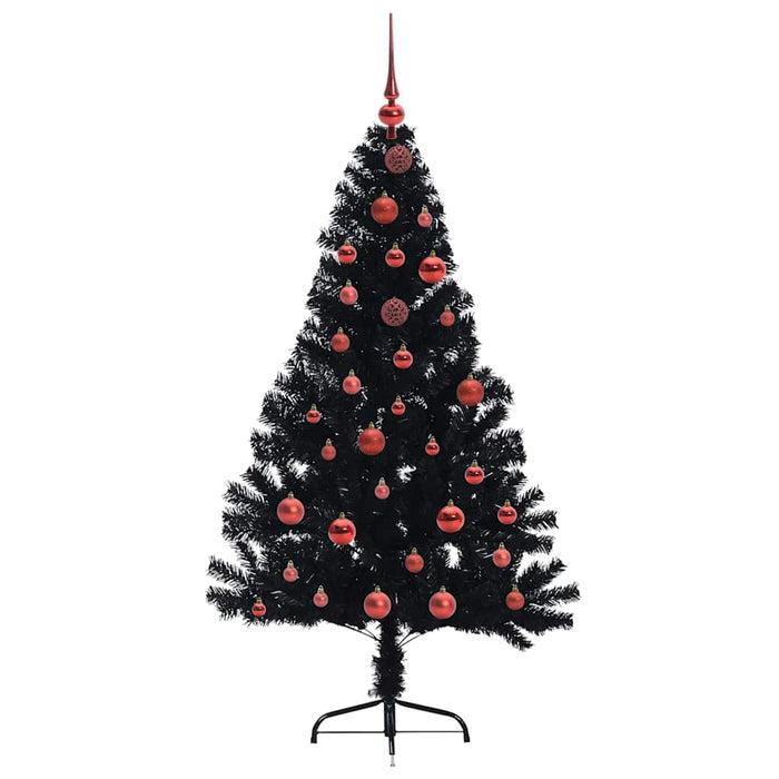 Pom de Crăciun artificial pre-iluminat Negru 150 cm PVC - WALTI WALTI