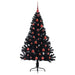 Pom de Crăciun artificial pre-iluminat Negru 150 cm PVC - WALTI WALTI