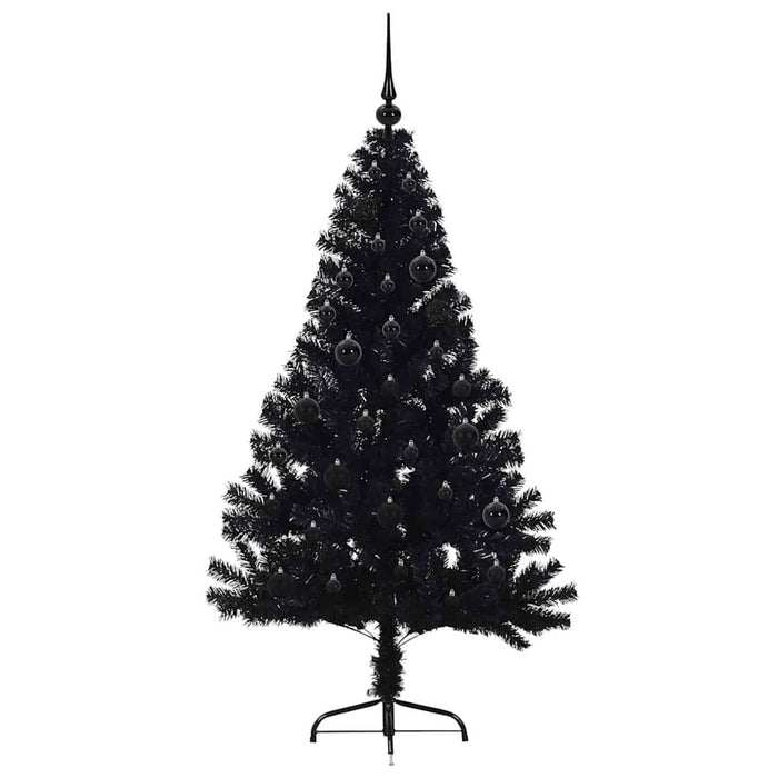 Pom de Crăciun artificial pre-iluminat Negru 150 cm PVC - WALTI WALTI