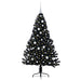 Pom de Crăciun artificial pre-iluminat Negru 150 cm PVC - WALTI WALTI