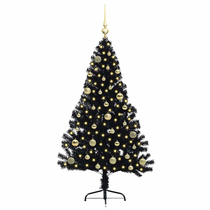 Pom de Crăciun artificial pre-iluminat Negru 150 cm PVC - WALTI WALTI