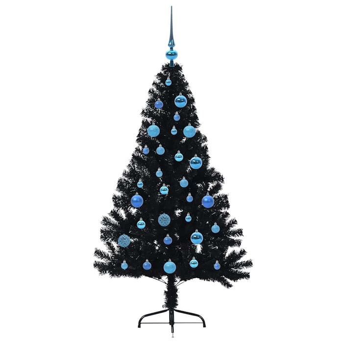 Pom de Crăciun artificial pre-iluminat Negru 150 cm PVC - WALTI WALTI