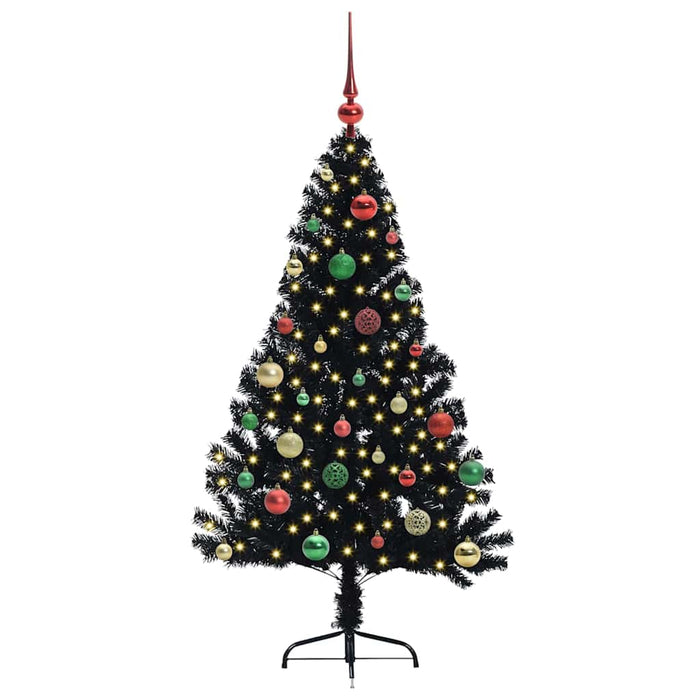 Pom de Crăciun artificial pre-iluminat Negru 150 cm PVC - WALTI WALTI