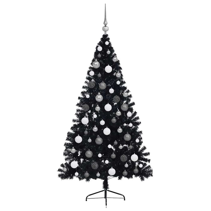 Pom de Crăciun artificial pre-iluminat Negru 180 cm PVC - WALTI WALTI