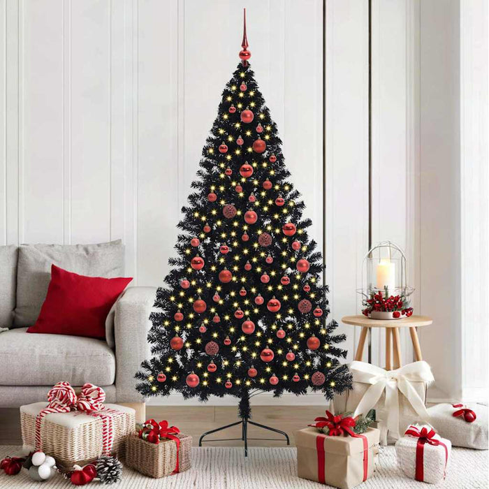 Pom de Crăciun artificial pre-iluminat Negru 180 cm PVC - WALTI WALTI